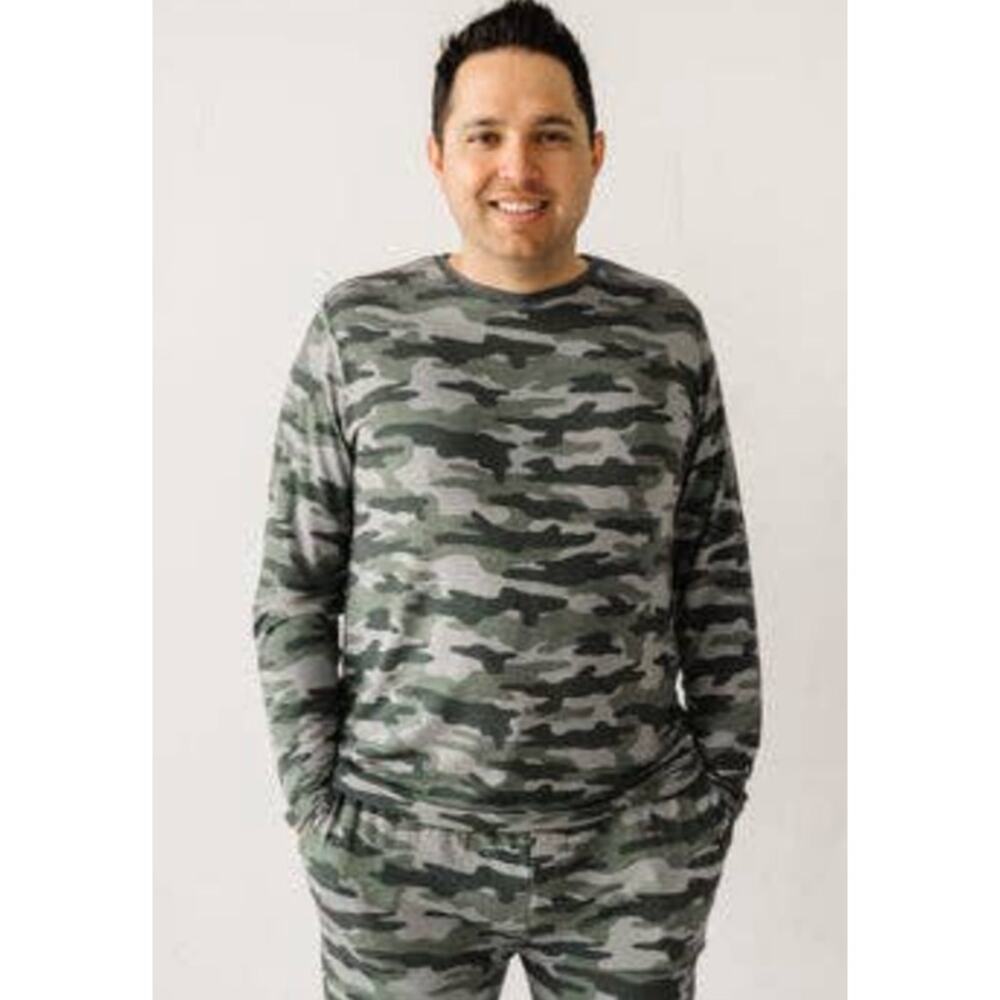 Little Sleepies Vintage Camo Men's Bamboo Viscose Pajama Top  Men Small New - Picture 1 of 10